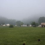 A foggy morning at the Spring Shoot in Friendship