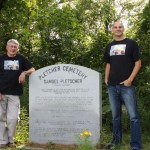 Kevin and Larry beside Samuel Pletcher's Grave stone