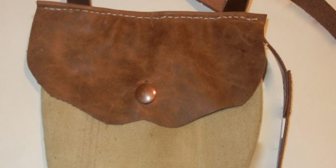CLA Auction Item –  – Appalachian Style Linen and Leather Hunting Bag by Andrew Verdon