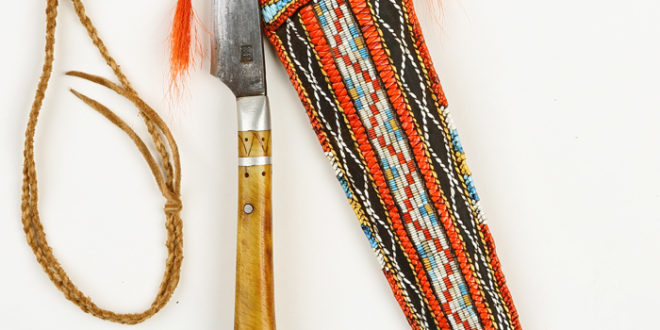 CLA 2019 Auction: Neck knife and quilled sheath by Virgil Henle and Christie Suchora