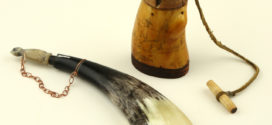 CLA Auction Item: FISHING THEMED POWDER HORN & BAIT HORN SET by Albert Emanuel